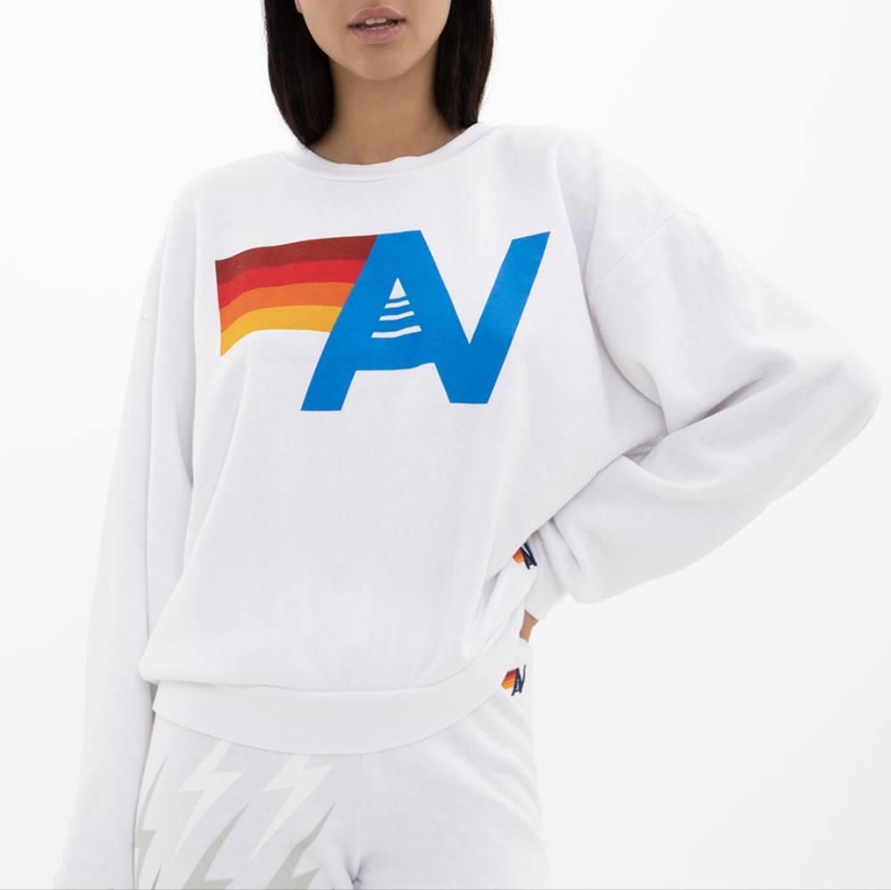 Aviator Nation Relaxed White Crewneck